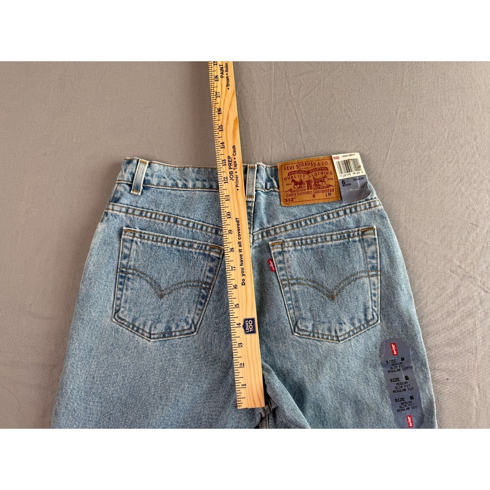 VTG 90s Levi's 512 Jeans womens 6 (27x30.5) Black BatWing Slim Straight USA New - Picture 12 of 15